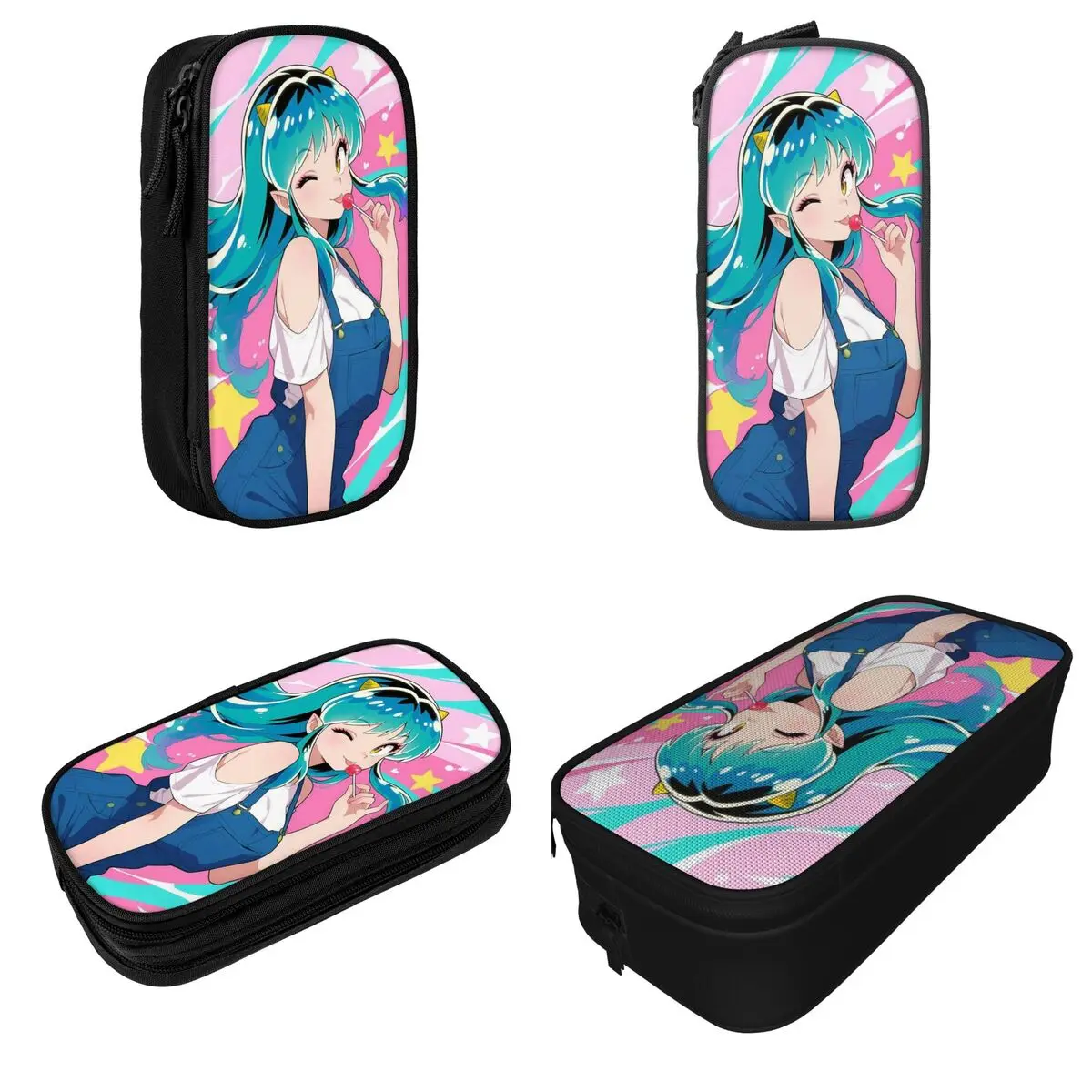 Urusei Yatsura اكسسوارات مقلمة سعة كبيرة الملحقات المدرسية مقلمة القرطاسية هدية مفاجئة