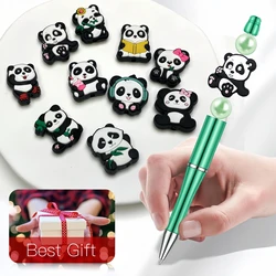 5/10/20pcs Panda Silicone Pen Focal Beads,Halloween Decoration Beads Animal Shape Silicone Focal Beads Bulk Loose Rubber Bead Pen Bead Bead Bead Pen Keychain Making Silicone Focal Beads (Panda)