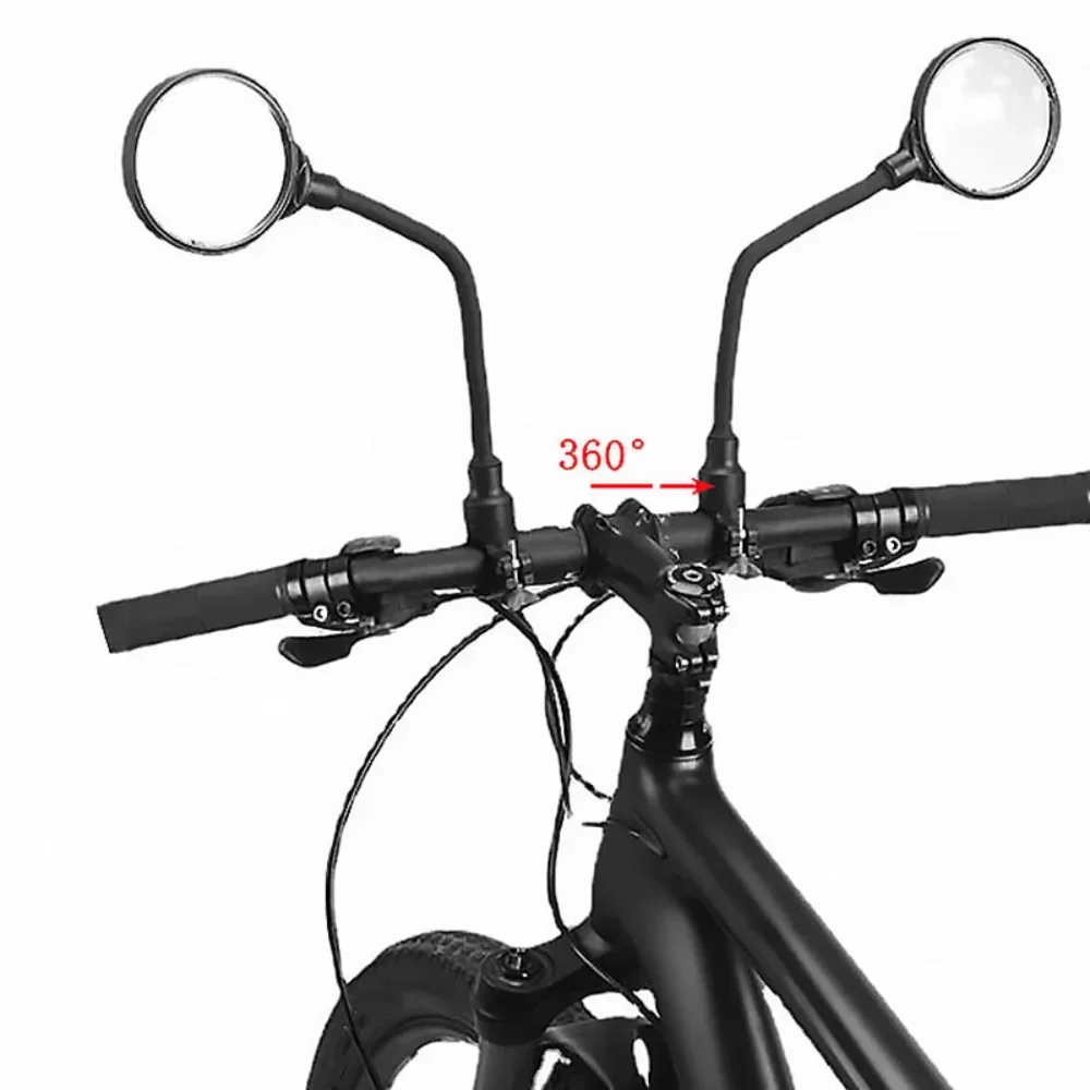 1/2pcs Bicycle Rearview Handlebar Mirrors 360 for Mountain Road Bike Motorcycle Bendable Hose Adjustable Rearview Mirror