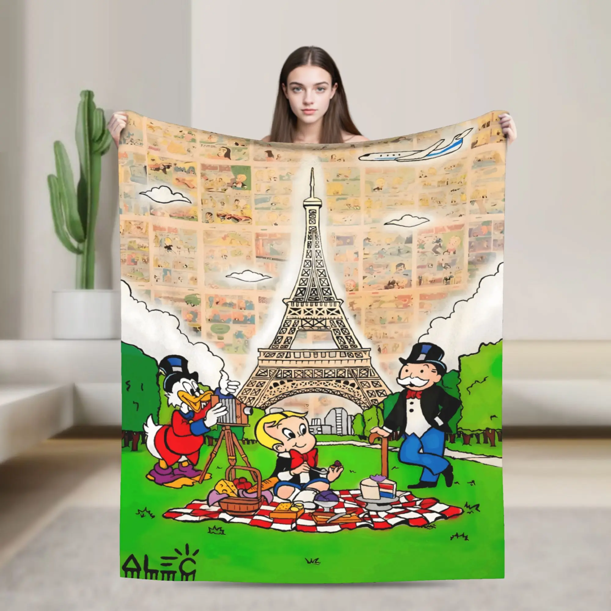 Monopolys Money Dance Blanket  Camping Flannel Bedding Throws For Living Room Warm Soft Design Quality Bedspread Gift