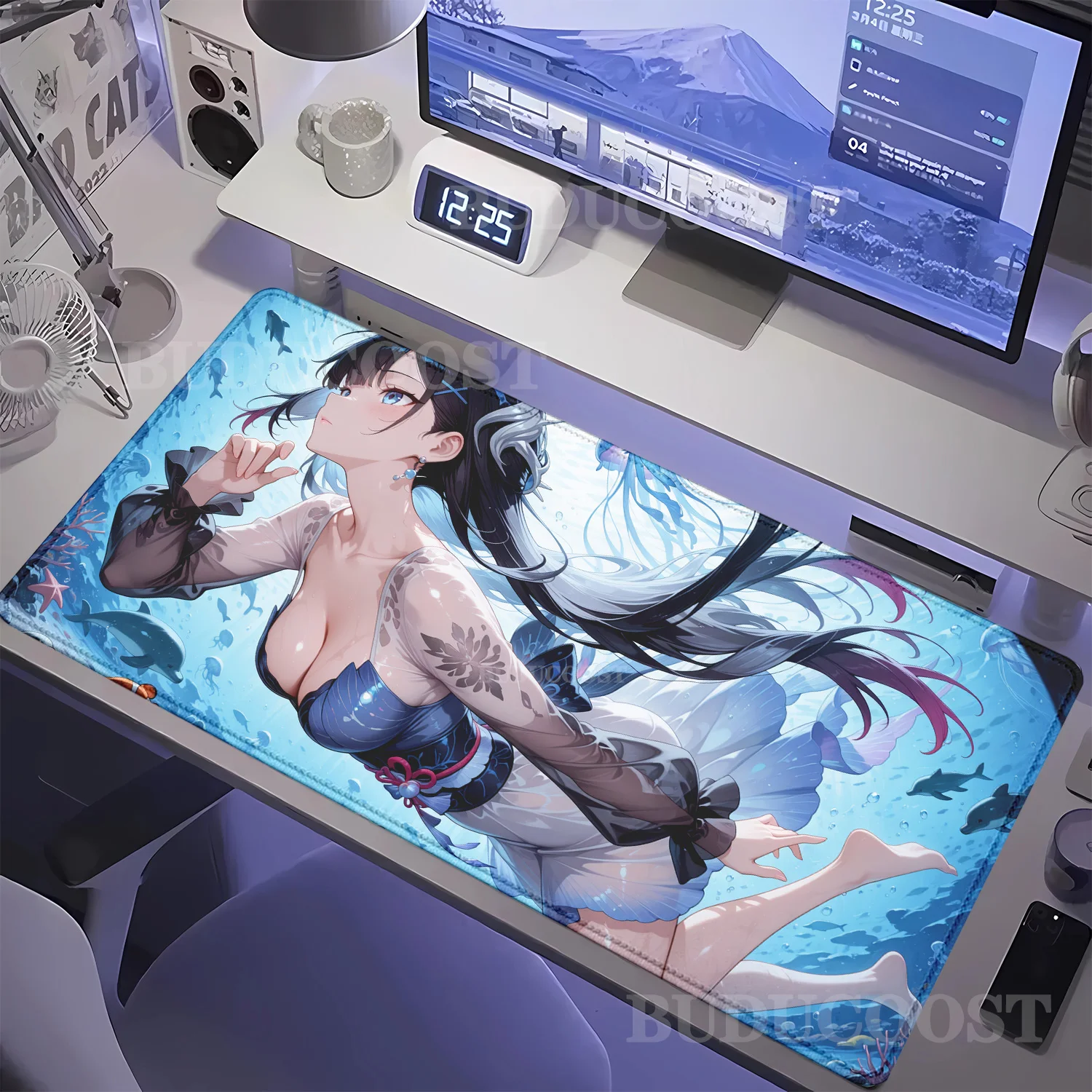 

Hysilens Mouse Pad Honkai Star Rai HD print Mousepad Large Gaming Laptop Computer Cute Anime Sexy girl Keyboard offices desk mat