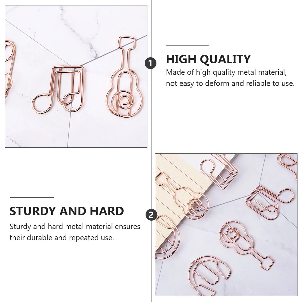 

12 Pcs Music Decor Instrument Bookmark Paper Clip Marking Clips Scrapbook Musical Note School