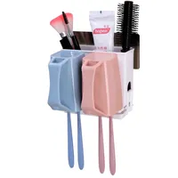 Toothbrush Holder for Two People Rinse Cup Toothbrush Holder Tooth Cup Cover Wall Hanging Mouthwash Cup Set