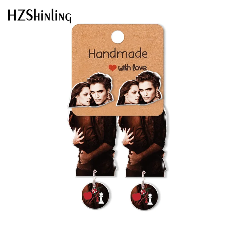 Twilight Movie Bella Cartoon Anime Acrylic Clip Earrings Stud Earrings Resin Epoxys Ear Jewelry