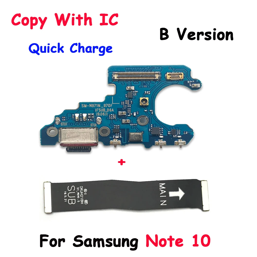 USB Charging Port Charger Board Flex Cable For Samsung Note 10 Plus + N975F N976N N976B Dock Plug Connector With Microphone