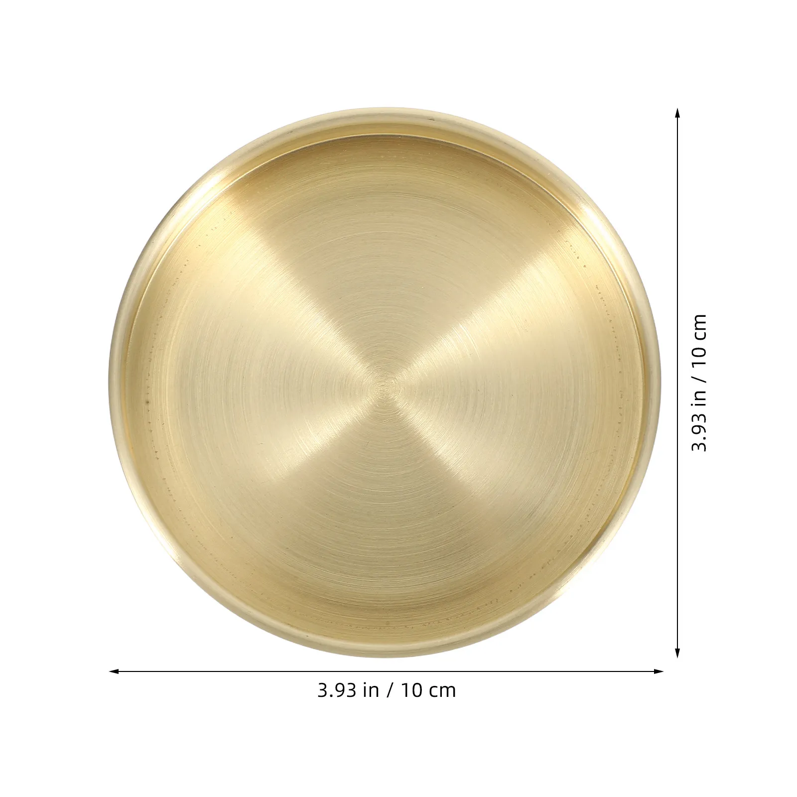 Round Brass Storage Tray Exquisite Multipurpose Organizer for Cosmetics Jewelry Small Items Elegant Stamping Design view 5