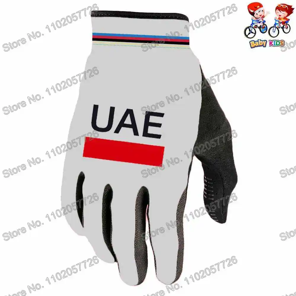 UAE Team بطل العالم الأطفال 2025 قفازات ركوب الدراجات دراجة جل قفاز كامل الأصابع شتاء أولاد قميص دراجة جبلية دراجات جبلية مجموعات رياضية #5