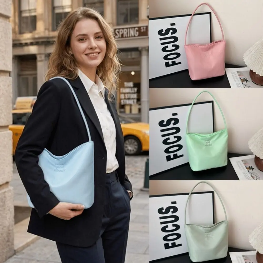 Fashion Oxford Shoulder Bag Embroidered Letters Large Capacity Tote Bag Waterproof Commuting Casual Purse Women