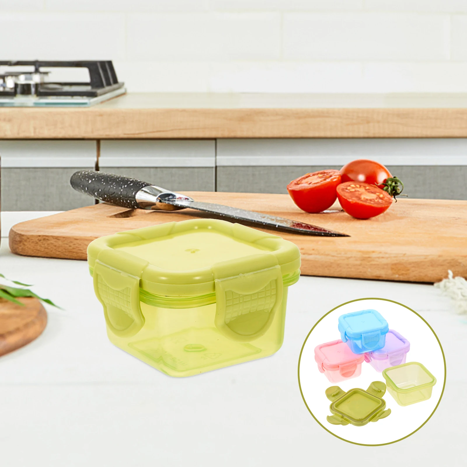 

4pcs Fresh Keeping Multi-Function Boxes Mini Sealed Freezer Containers Lightweight Portable Kitchen Storage Food Boxes Reusable