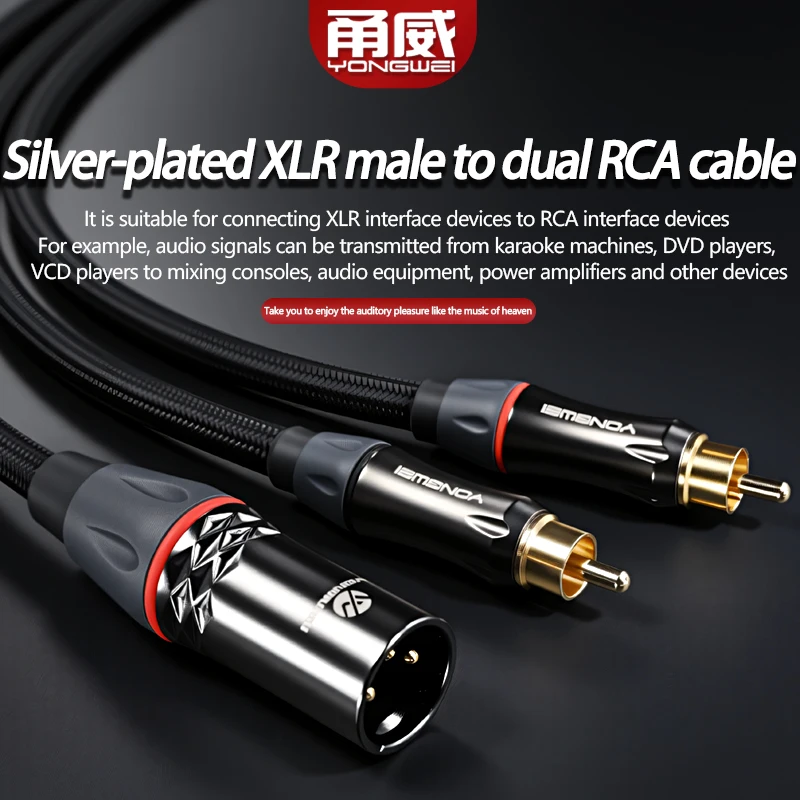 

YONGWEI XLR двойной аудиокабель RCA, эффект караоке-машины, усилитель мощности 5.1, подключенный к аудиодинамику микшерной консоли