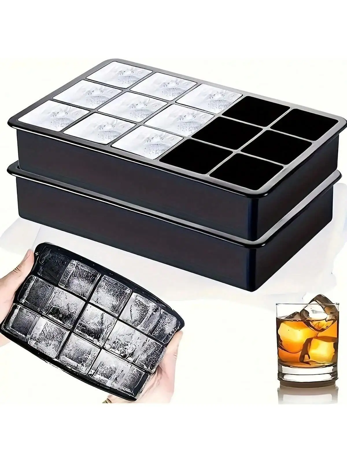 

1pc Small Silicone Ice Tray - Round & Square Ice Cubes, Honeycomb Large Square Blocks Mold - Safe, Easy-to-Clean & Convenient