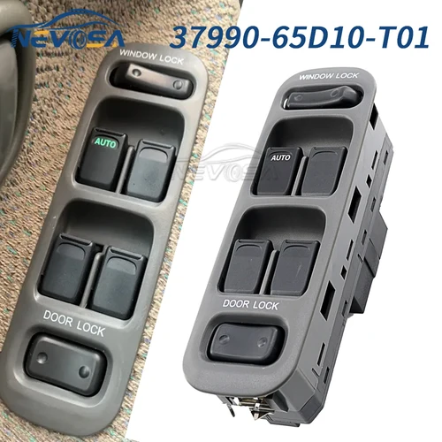 Master LHD para Suzuki Grand Vitara Baleno XL-7 Chevrolet Tracker 37990-65D10-T01 interruptor de ventanilla eléctrica automática botón de cristal