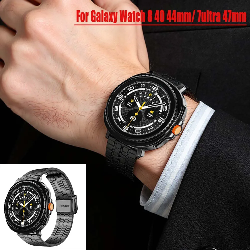 HEISS für Samsung Galaxy Watch Ultra 2 Band 8 Classic/8 40 mm 44 mm Business-Edelstahlarmband Galaxy Watch 7 Ultra 47 mm Armband