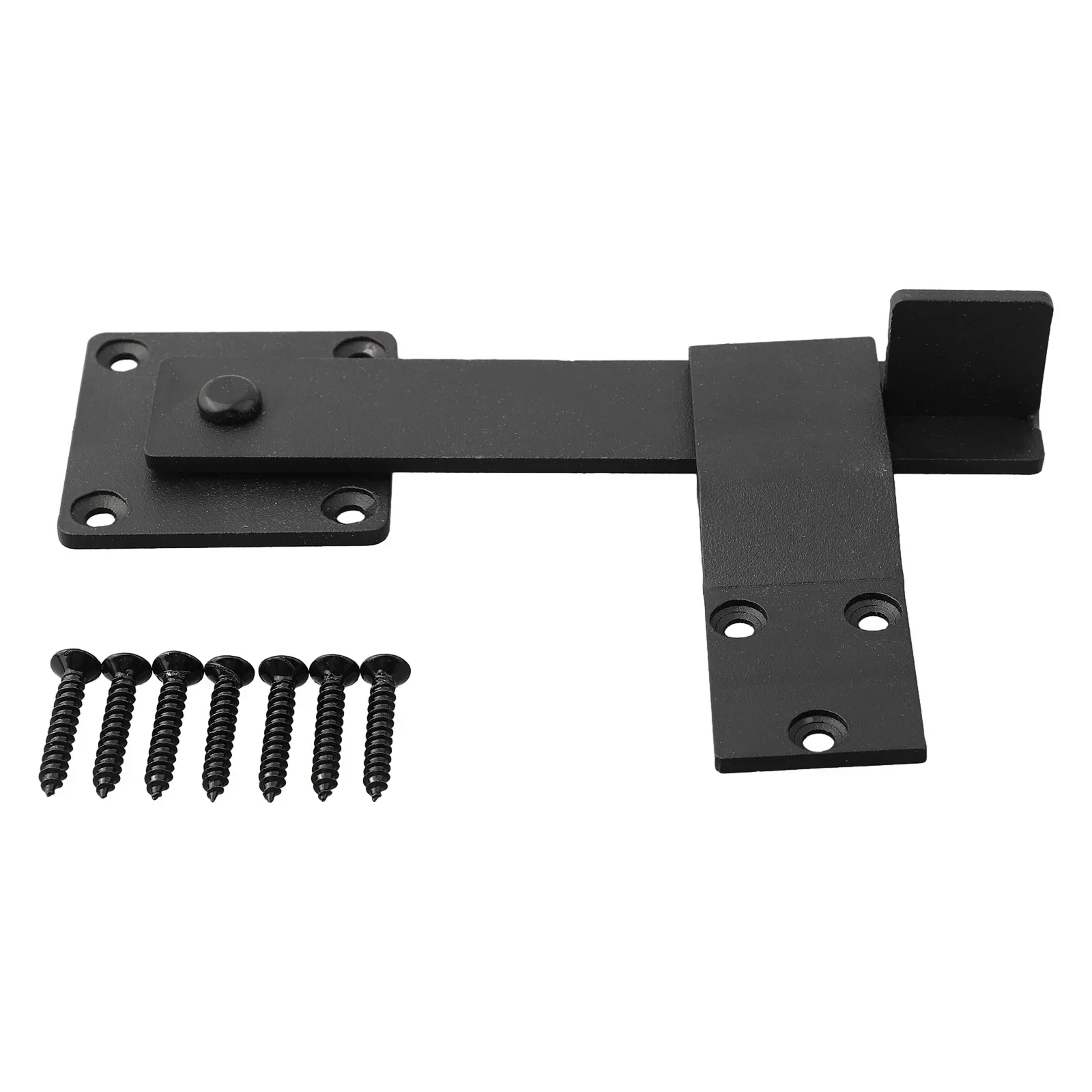 Trava de porta de celeiro de aço carbono preto, Flip Fence Gate Latch, Proteger a Privacidade Pessoal, 15,2x5cm, 1Pc