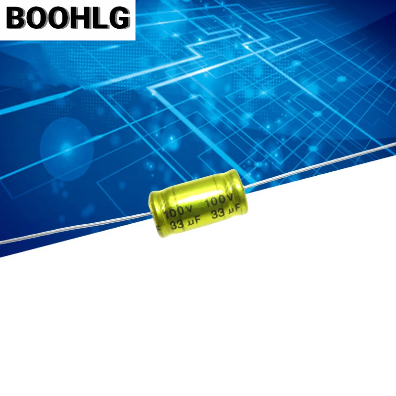 5pcs Audio frequency electrolytic capacitor axial horizontal NP 100V 1UF 1.5UF 2.2UF 3.3UF 4.7UF 5.6UF 6.8UF 8.2UF 10UF 15UF