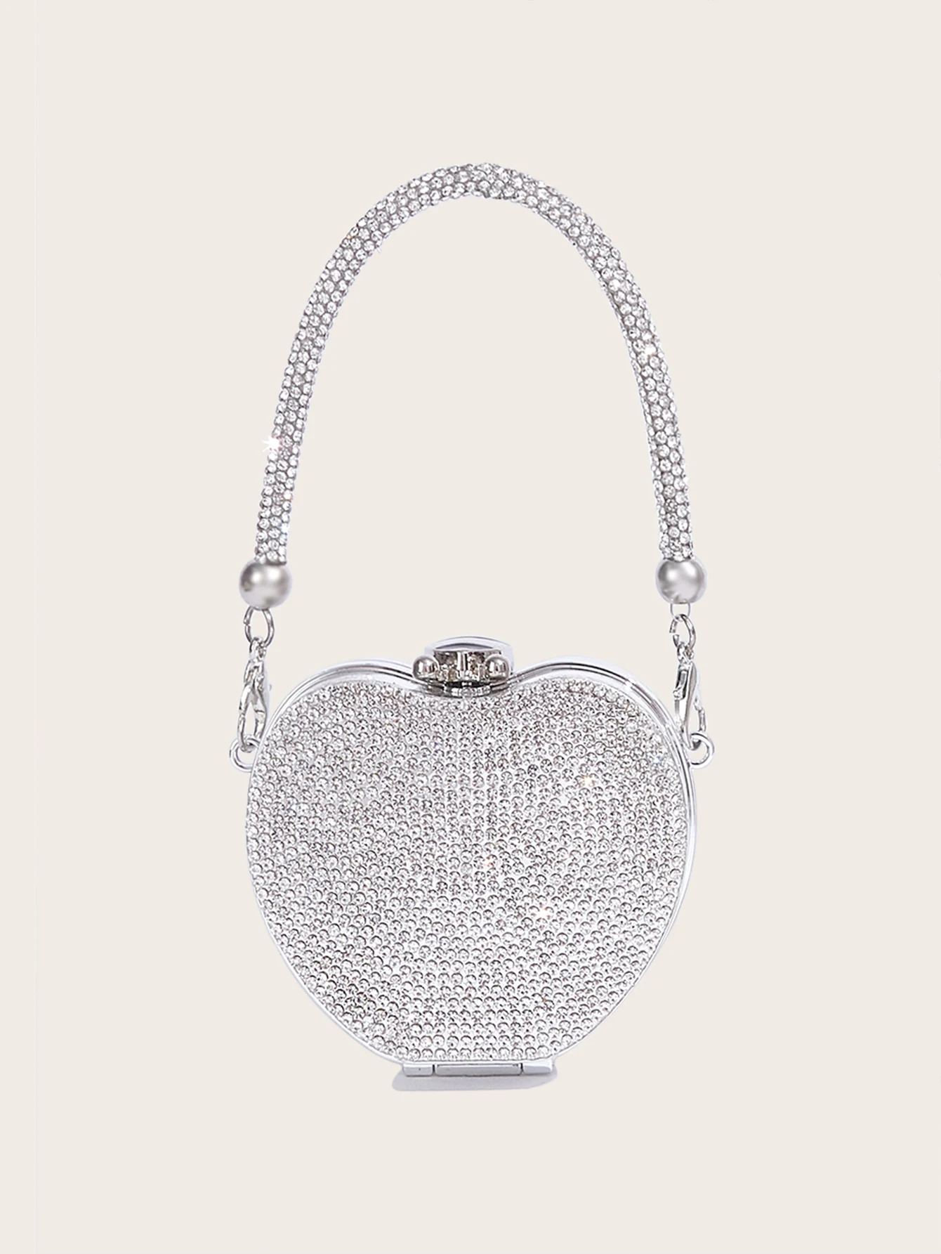 Luxury Diamond Inlay Apple Shape Crystal Clutch Purse Evening Wedding Party Shoulder Bag Handle Rhinestone Mini Handbags