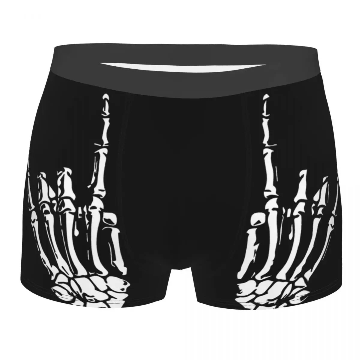 Hand Gesture Design ROCK ON SKELETON HANDS Underpants Breathbale Panties Male Underwear Ventilate Shorts Boxer Briefs