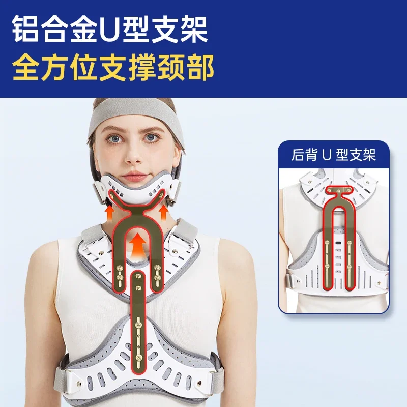 Head and neck thoracic fixation brace postoperative oblique cervical spine fracture