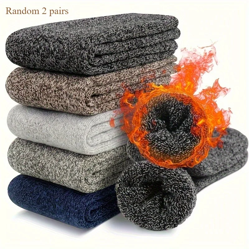 8/4/1 쌍의 야외 스키 양말, 남성용 미드솔 겨울용 따뜻한 양말, 남성용 하이킹 및 평행 양말