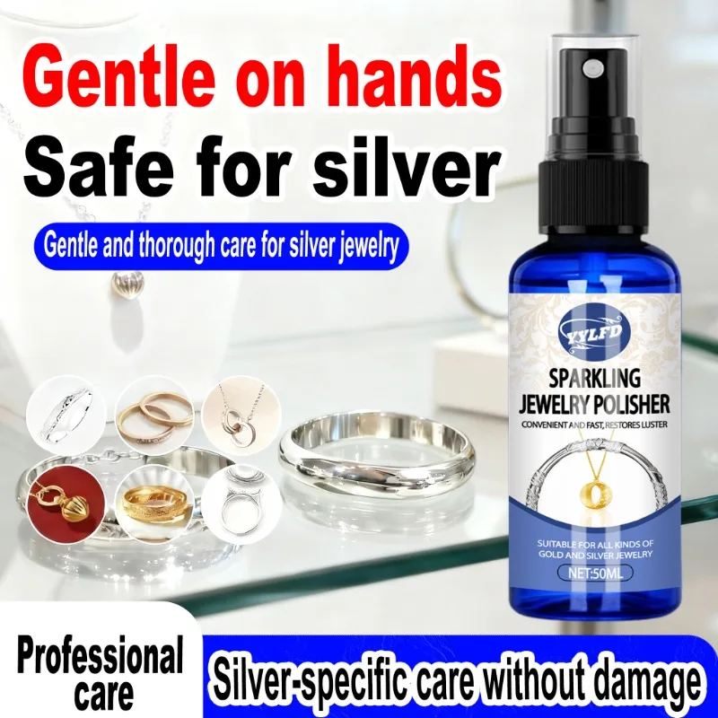 

50mlSilver Jewelry Tarnish Remover Liquid Fast Cleaning Polish Solution Restore Gloss for Silver Jewelry Pendant Bracelet Watch