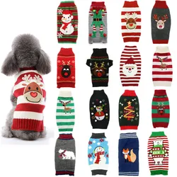 Christmas Dog Sweater Cute Cartoon Reindeer Xmas Pet Costume Puppy Cat Warm Clothes For Small Dogs Chihuahua Pug Winter Clothing