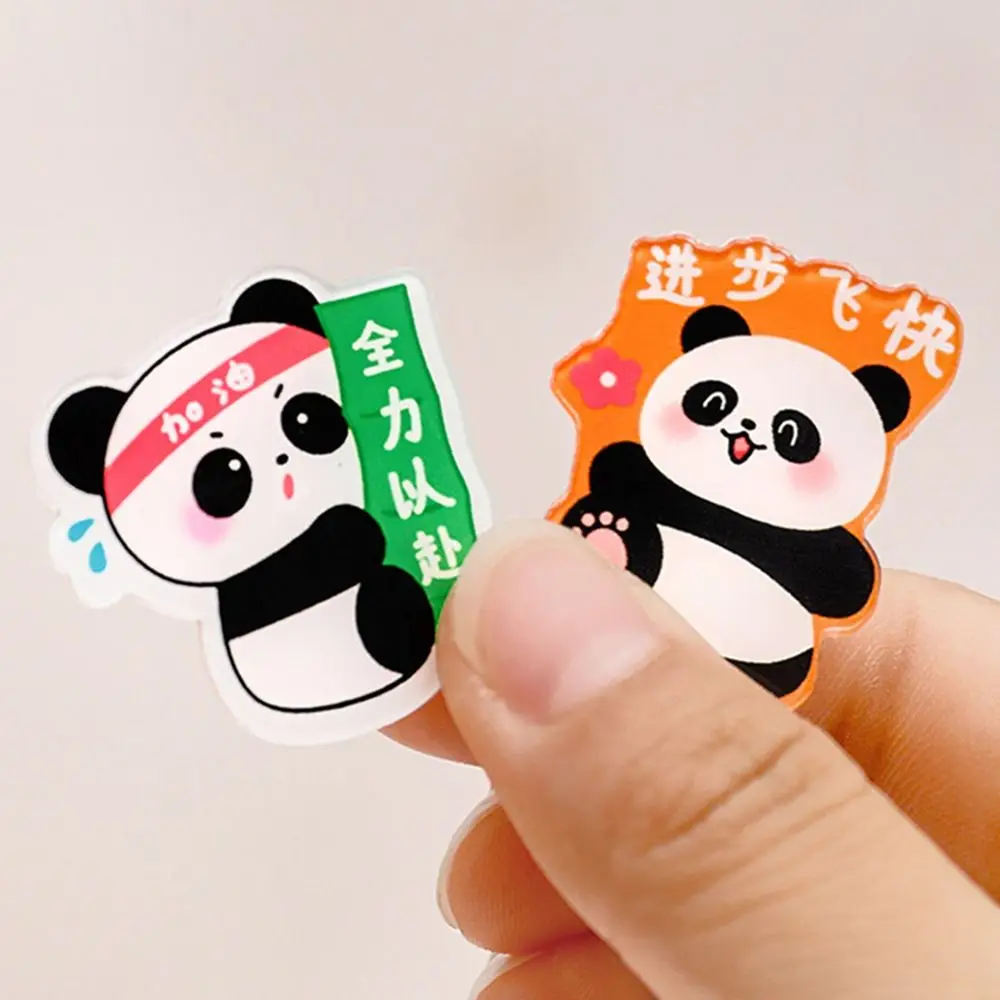 Cute Panda Brooch Creative Cartoon Children's Acrylic Badge Personality Interesting Inspirational Word Badge Student