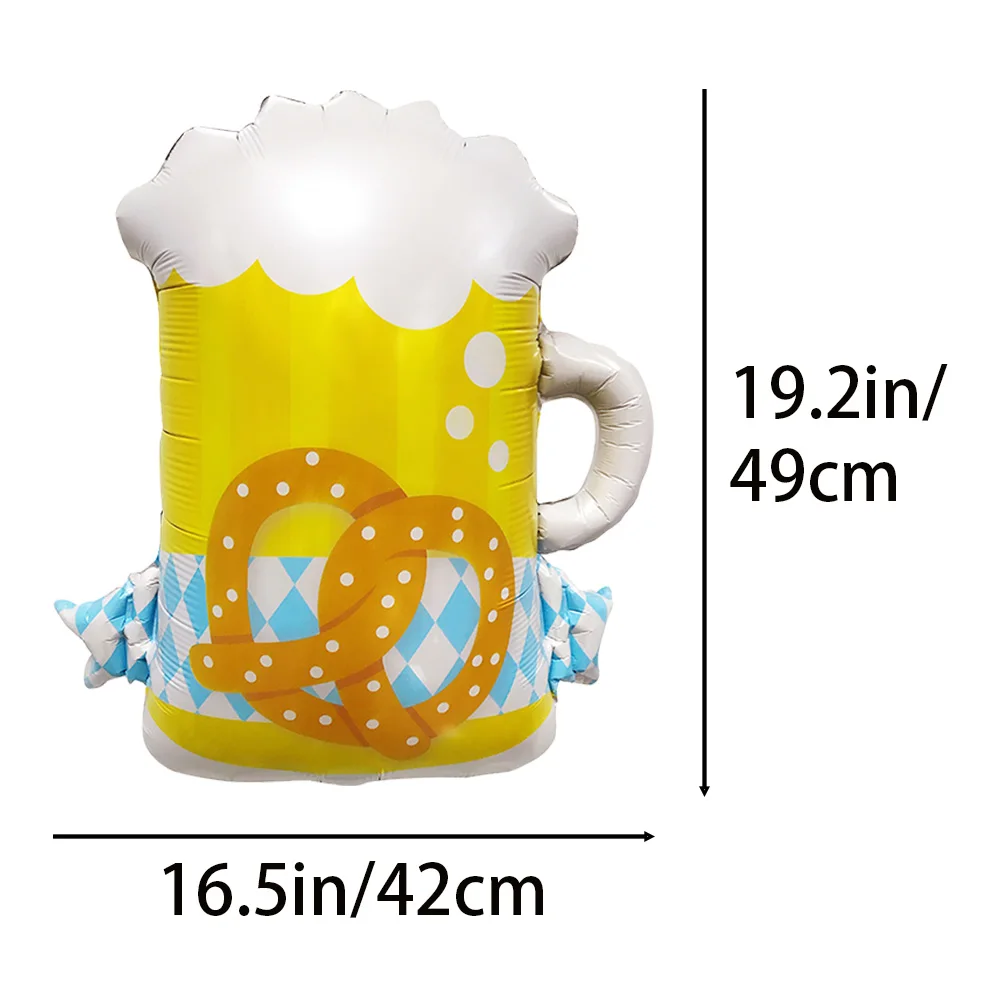 4-Pack of Colorful Beer Mug Balloons, Beer Mug Shaped Balloons, Munich Oktoberfest Foil Balloons; Suitable for Munich Oktoberfest Parties, Beer-Themed Birthday Parties, Friend Gatherings, Bachelor Parties, Bar and Hotel Themed Decorations, Summer Party Decorations - view 6