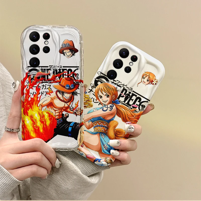 O-One Pieces Ace Anime Phone Case For Samsung Galaxy A50 A36 A35 A34 A33 A32 A24 A23 A22 A16 A12 A06 M55 M35 M14 Dustproof Cover