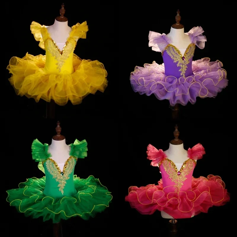 Bambini Bambino Ballerina Tutu di balletto Vestito da ballo Bambini Lago dei cigni Costumi di danza Abbigliamento Ragazze adolescenti Abiti da ballo per balletto