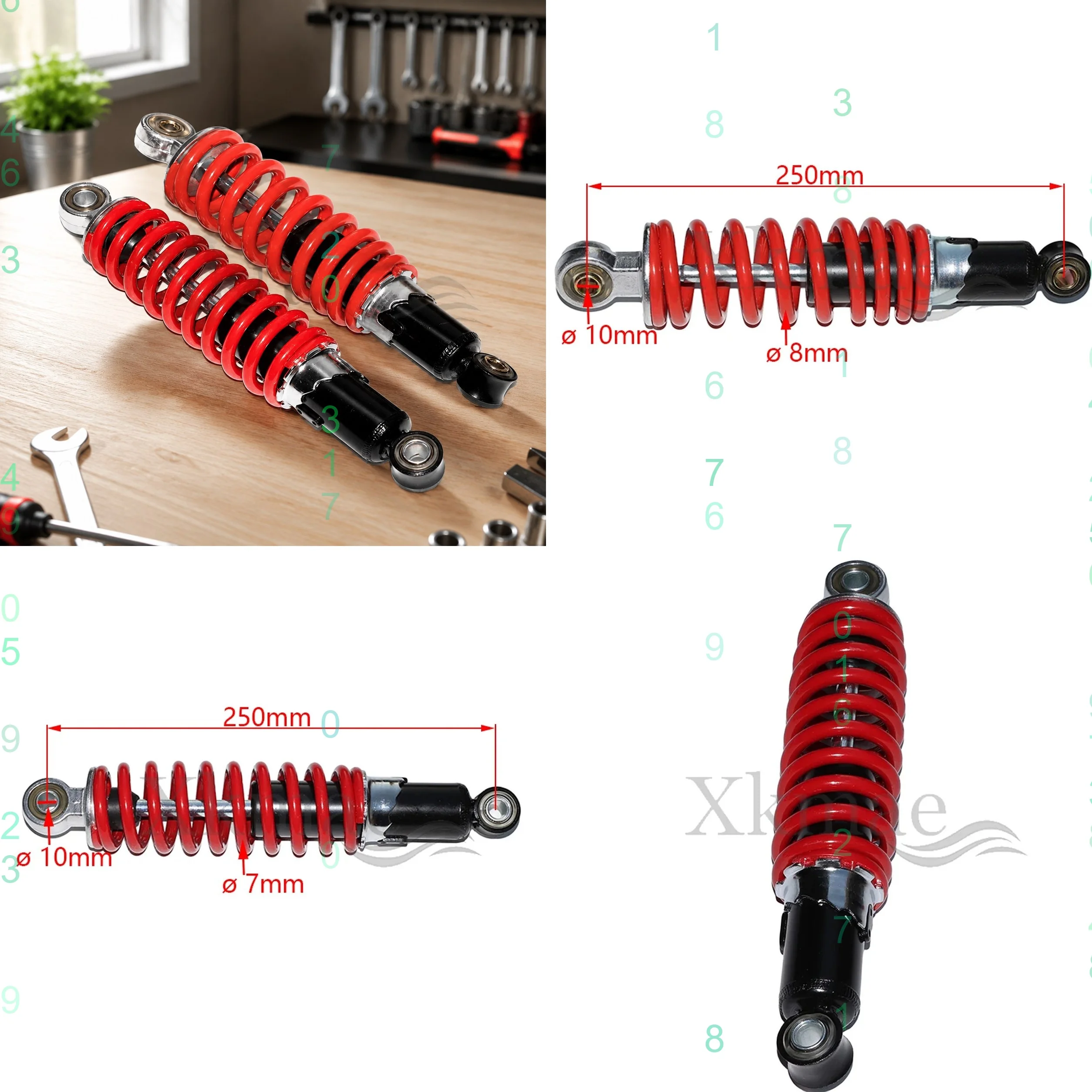 250mm Front Rear Shock Absorber Suspension Spring for 70cc 90 110cc 125cc ATV Go Kart Buggy Pit Bike Dirt Bike Motorcycle
