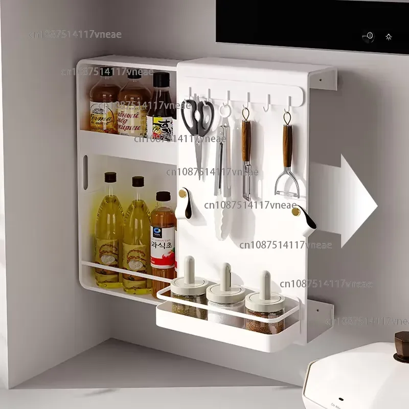 Japanese Narrow Style Wall Mounted Kitchen Storage Pull Out Durable Slide Out Spice Racks Organizer