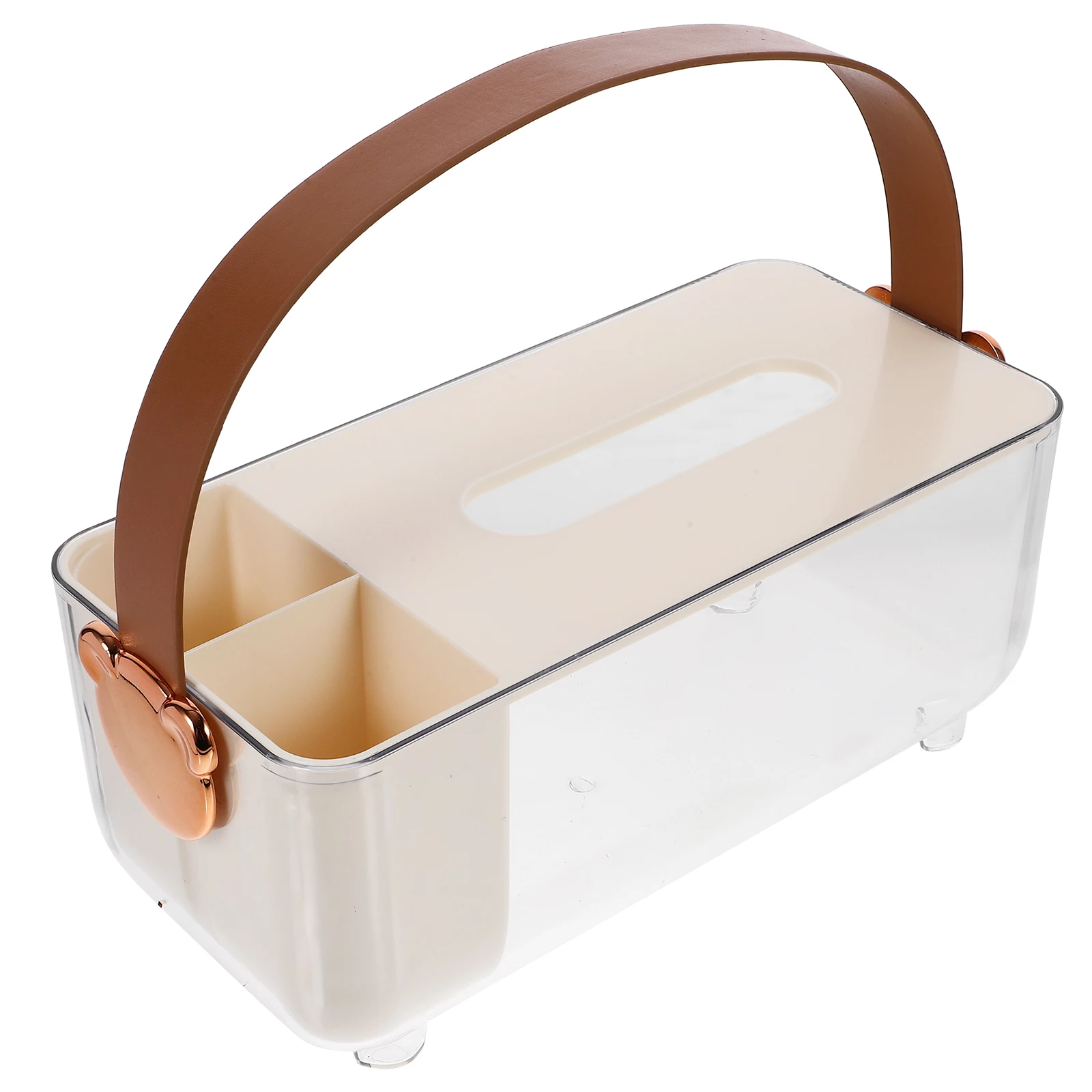 

1pc Multifunctional Box Plastic Napkin Dispenser Table Tissue Holder Storage Compartment For Pens Remote Car Home Office Use