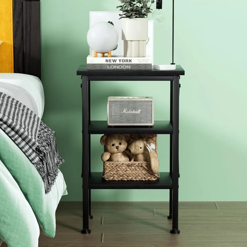 

Современная тумбочка: тонкий приставной столик с местом для хранения вещей, прикроватная тумбочка для спальни 24,2 дюйма, компактный диаметр 11,8 дюйма.