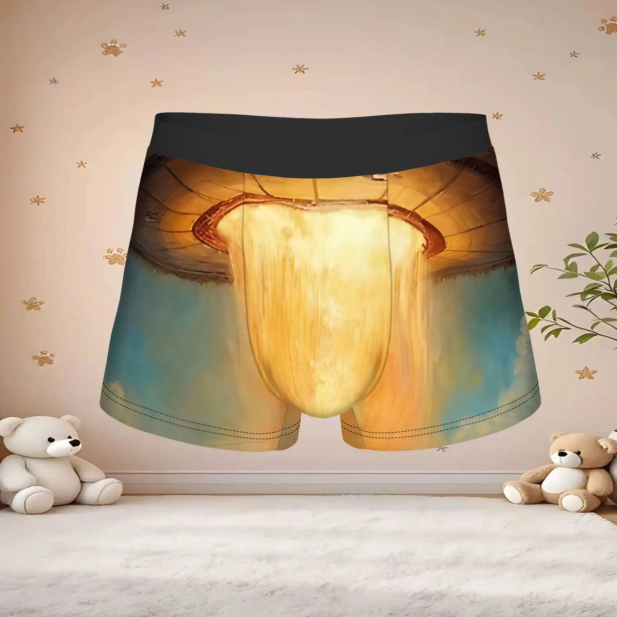 1pc Retro Aliens Landing In The Wild West Apron Underpants Breathbale Panties Men's Underwear Cool Shorts Boxer Briefs