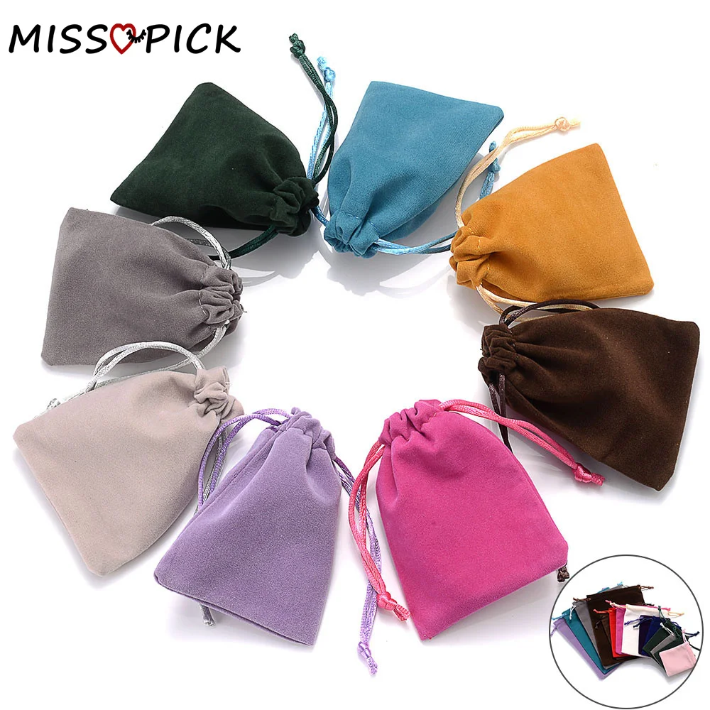10Pcs Mini Velvet Drawstring Jewelry Pouches Reusable Gift Storage Bags For Rings Bracelets Earrings Small Accessories Packaging