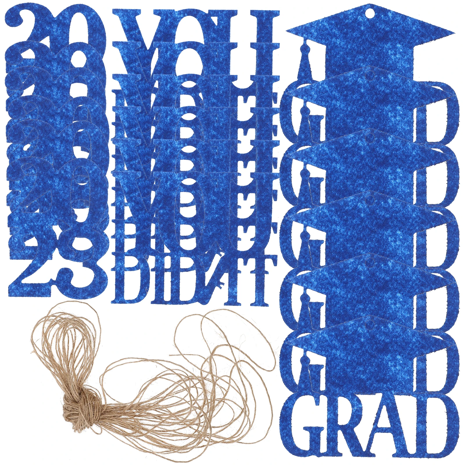

18pcs Graduation 2023 Tags Decorative Nonwoven Grad Party Supplies Hanging Signs Table Centerpiece Wall Decorations