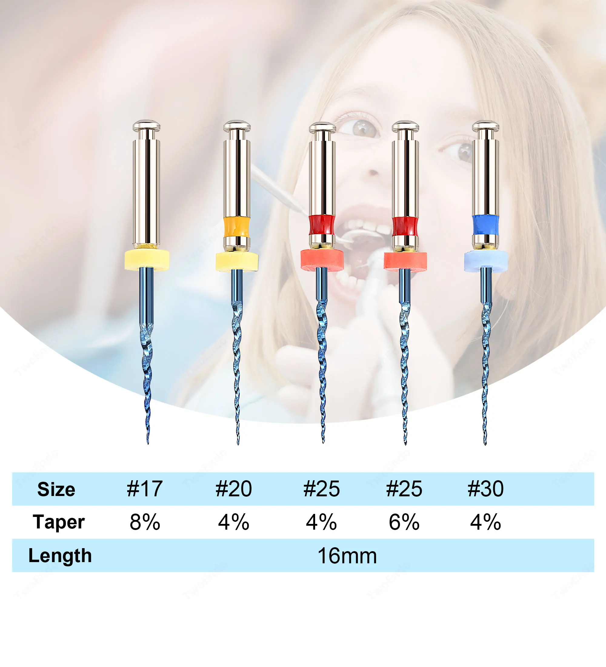 5 قطعة/الحزمة الأسنان نيتي الحرارة المنشط ملفات الأطفال الروتاري للطفل معالجة قناة الجذر الطفل إندو #5