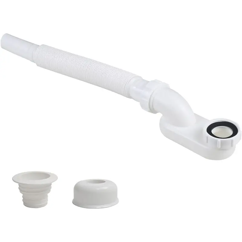 

IALJ-Flexible For Bathtub Drain Pipe Kit No-Leak Low Profile 1 1/2 P Flat Drainage Pipe For Freestanding Tub Flex-Drain For Bath