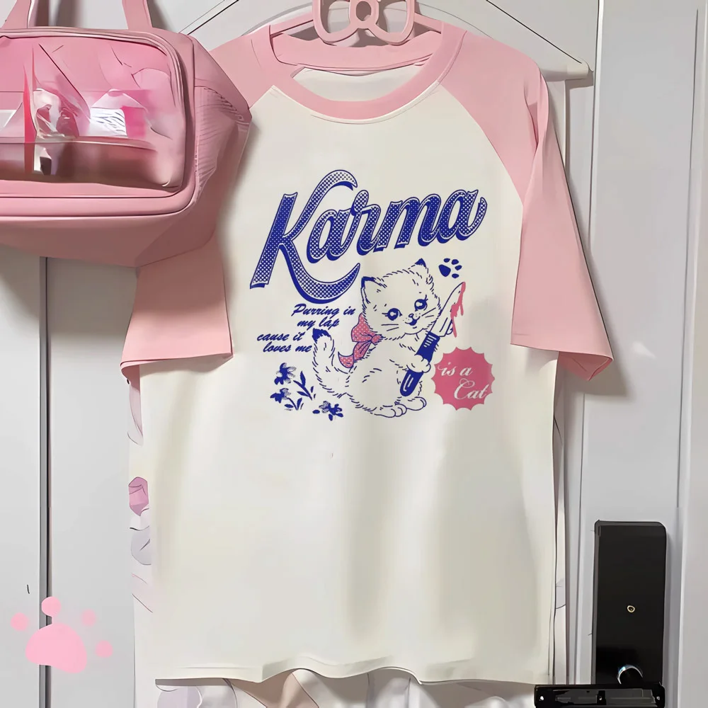

Cat t shirt women graphic tee t-shirts girl graphic anime Japanese clothes