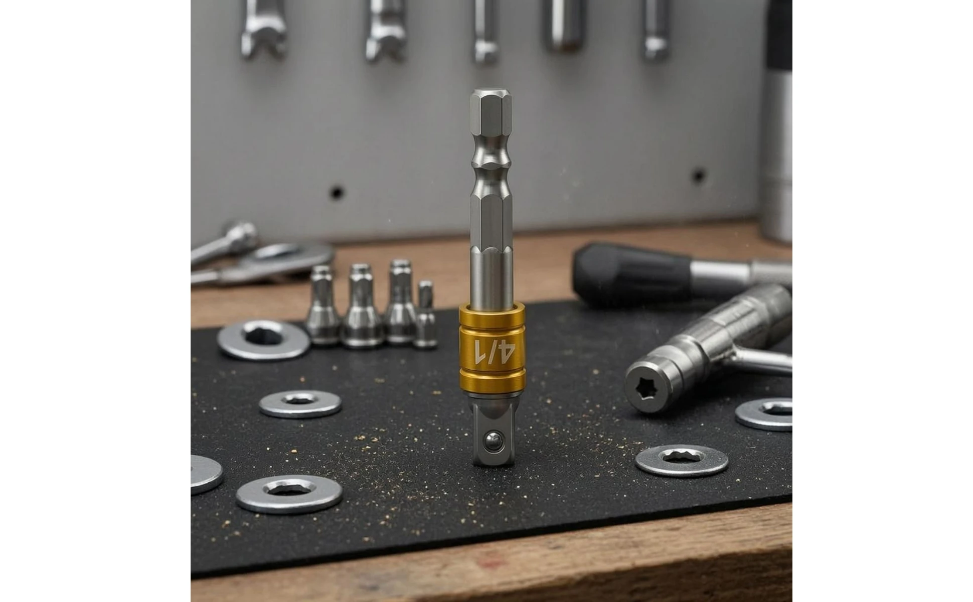 Hex Shank Adapter Bit Electroplated Hex to Square Adapter Socket Converter Forged Metal Power Tool Part Compact Hex Shank Adapter Bit Electroplated Hex to Square Adapter Socket Converter Forged Metal Power Tool Part Compact