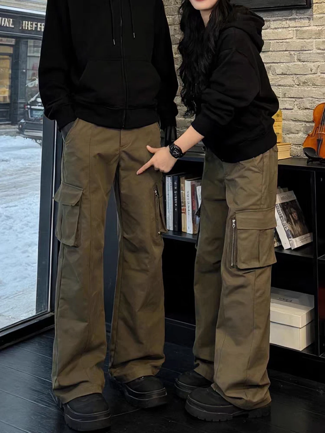 

Мужские весенние рабочие брюки-карго в стиле милитари, расклешенные, с широкими штанинами, в американском ретро-стиле, повседневные