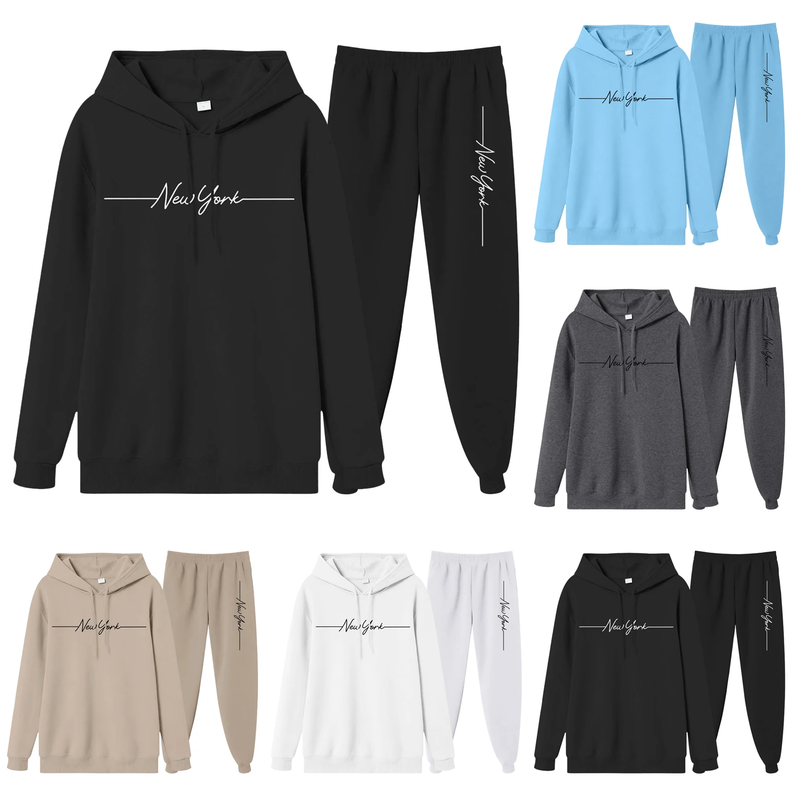 

Portly Suits for Men Men's Fleece Lined Hoodies And Pocket Sweatpants Suit Street Casual Fashion Letter Print Suit Vest for Men