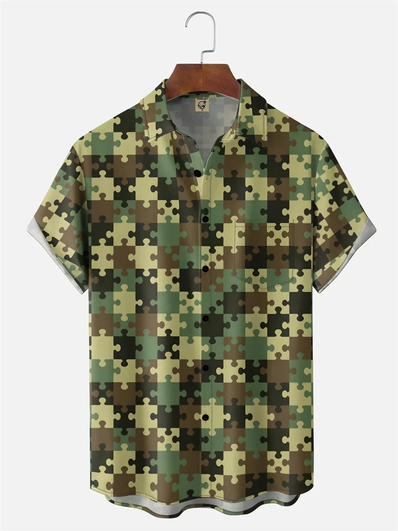 Camisa com estampa camuflada em 3D para homens, camiseta de manga curta para atividades ao ar livre, blusa casual streetwear feminina, roupa unissex o