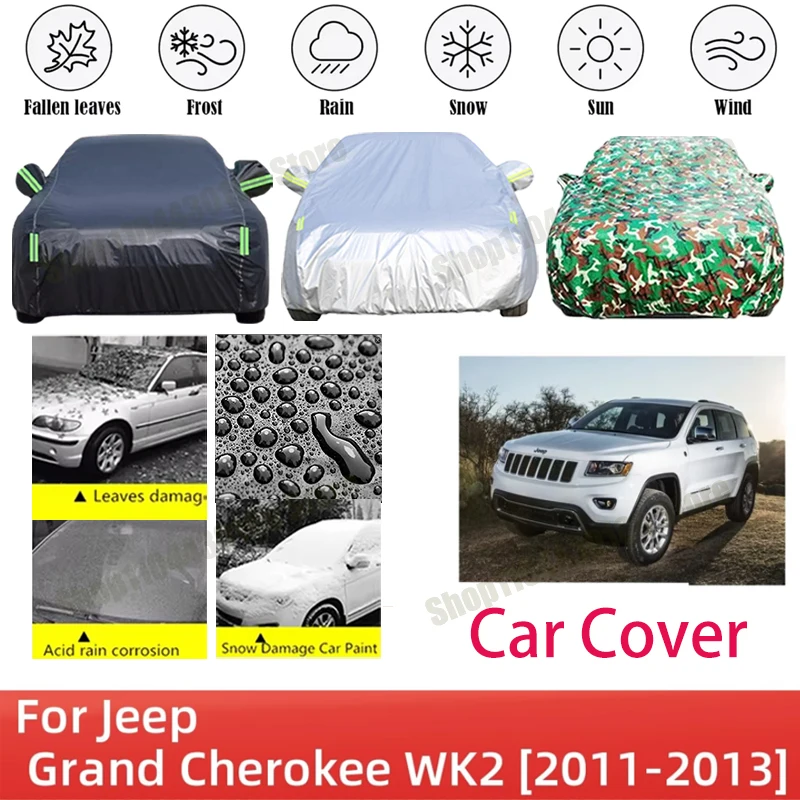 For Jeep Grand Cherokee WK2 2011-2013 Full Car Covers Outdoor Sun Anti UV Rain Snow Dust Protection Oxford Clother