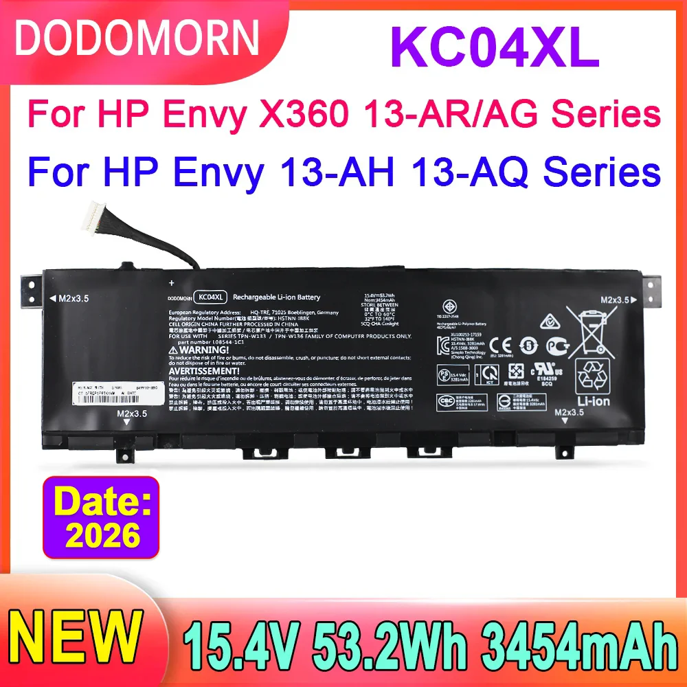 DODOMORN-batería KC04XL para portátil HP Envy 13 AH 13-AQ000, X360 13-AR 13-AG, serie HSTNN-IB8K, L08544-1C1, L08544-2B1