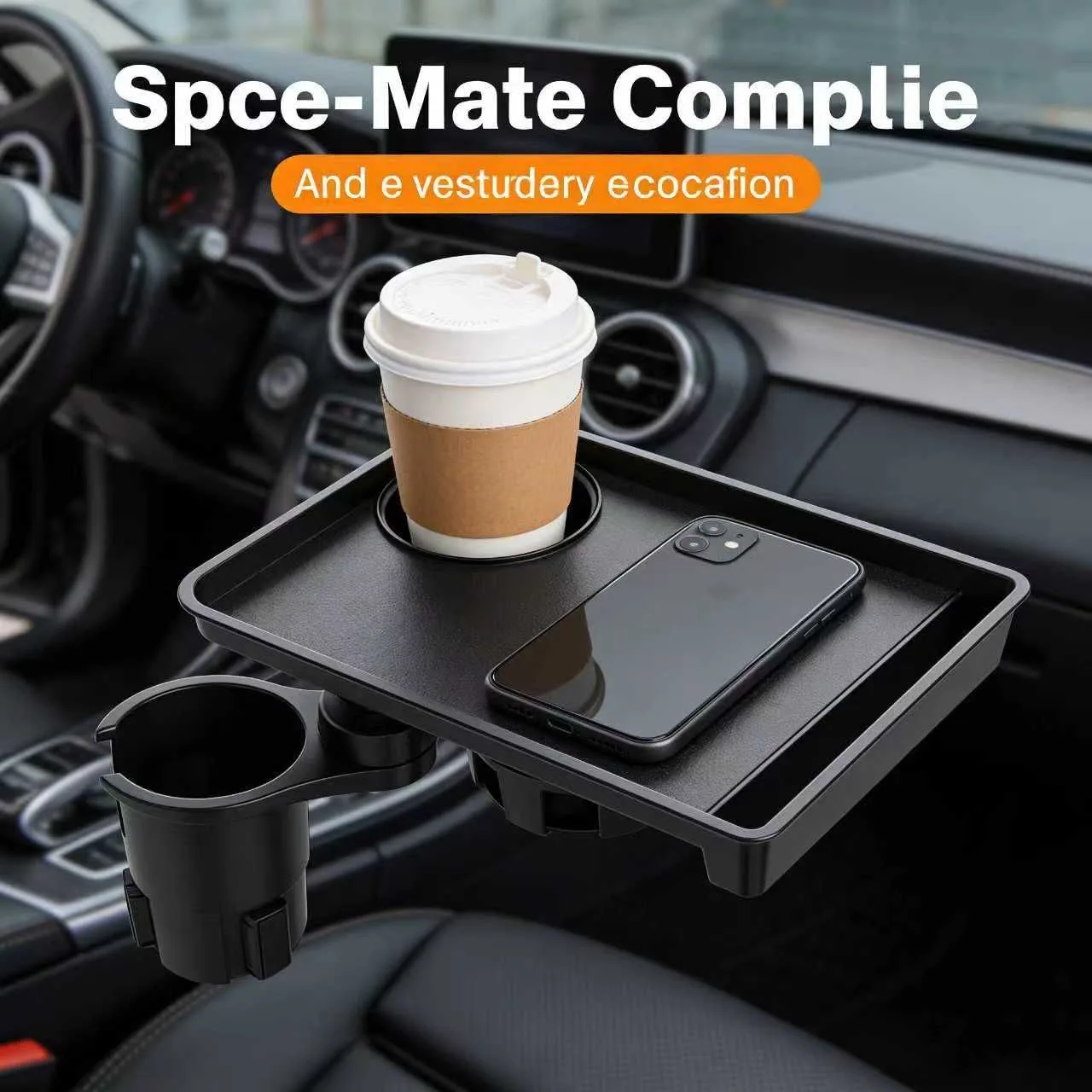 

Car tray, cup holder, dining plate, car dining table, beverage rear shelf, food water cup, mobile phone holder, folding