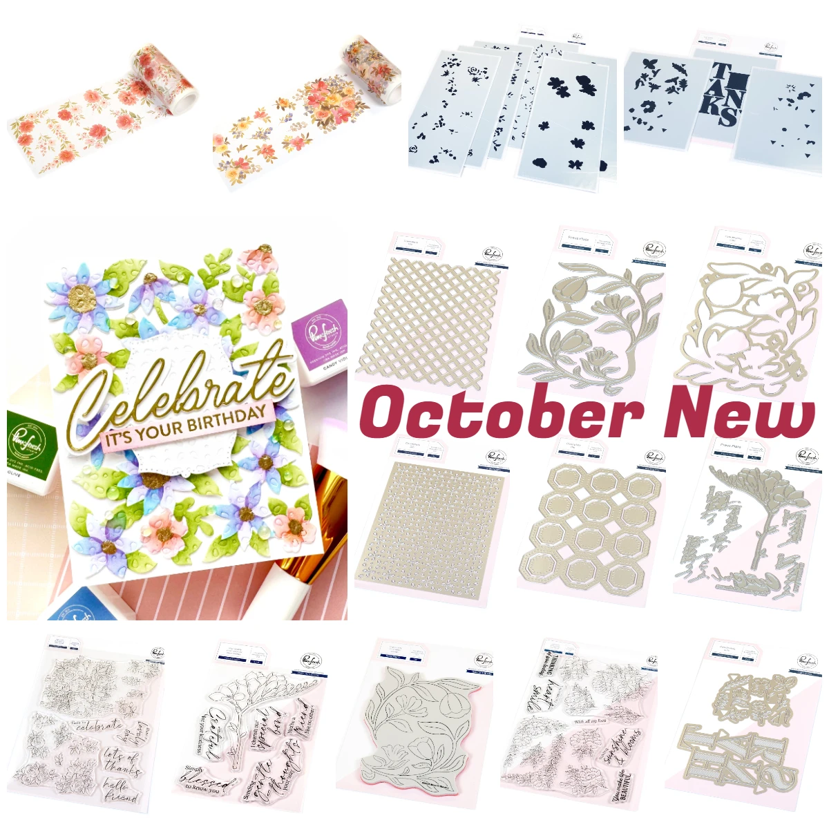 

New Flourish & Glow Full Release Bundle Metal Cutting Dies Stamps Stencil Washi Embossing Template DIY Greeting Card Cut Die