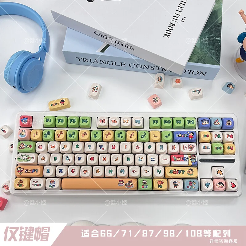 Keycap Anime Peripheral Personalized Theme Cute 140 Key Pbt Material Moa Highly Thermally Sublimated Customized Ergonomic Design