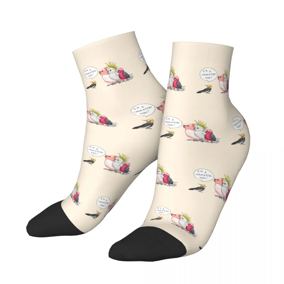 Cool Printing Funny Cockatoo Cockatiel Socks for Men Women Stretchy Summer Autumn Winter Parrot Birds Crew Socks