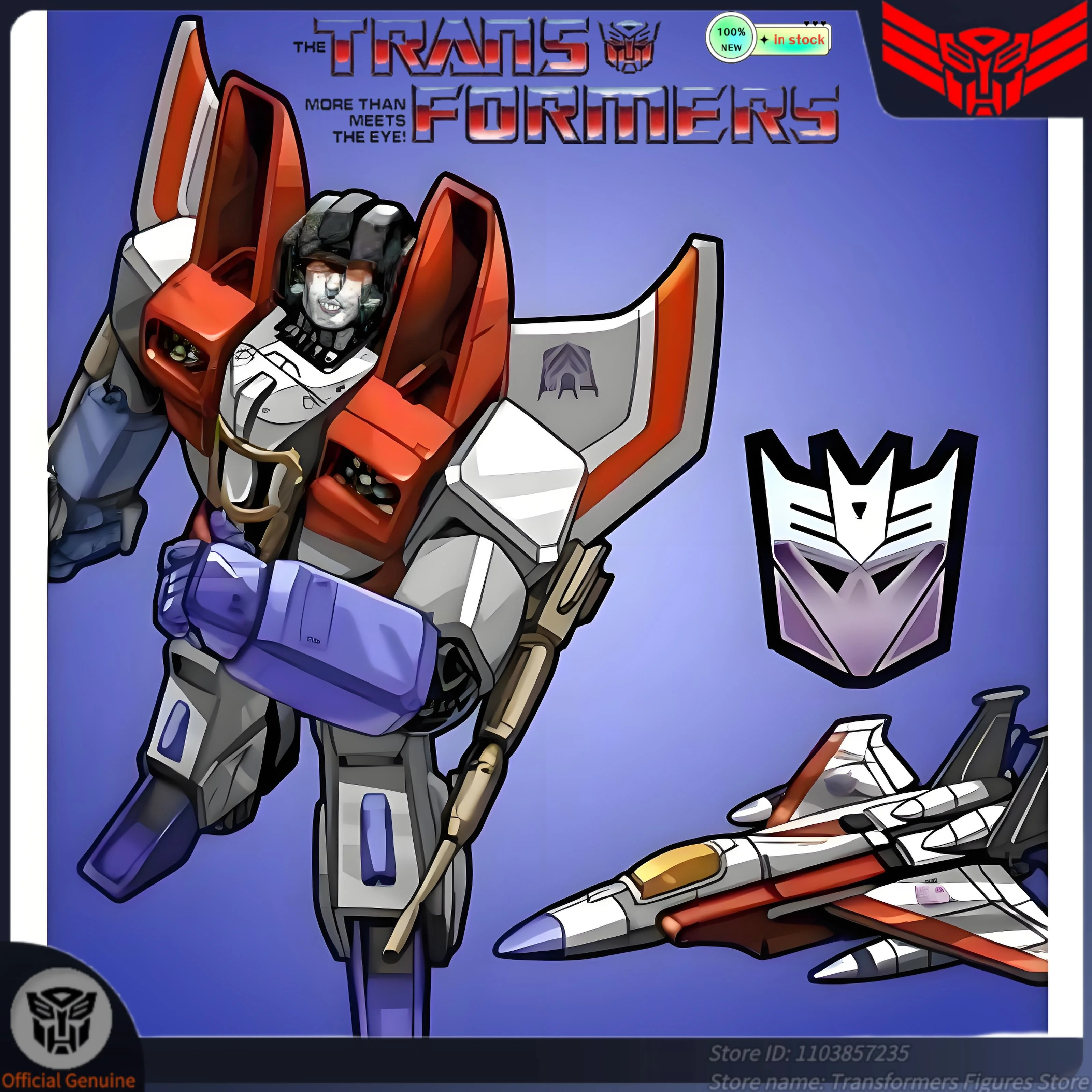 Oryginalna, nowa zabawka transformatorowa SS Series D Starscream ‌   Figurka Akcji Filmowa Kreskówka Anime Ruchoma Model Popularny GIF G1